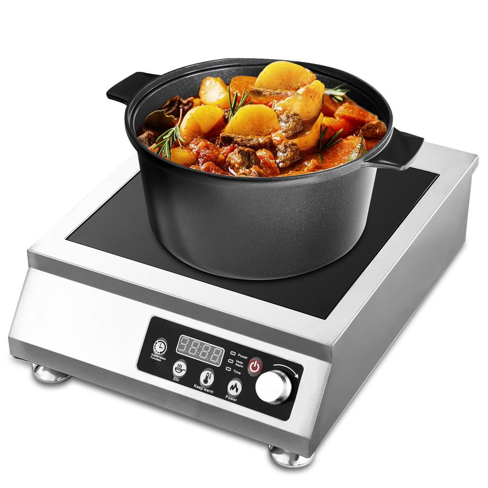 Commercial Induction Cooktop, 3500W Powerful Electric Induction Burner, 8 Power Levels Electric Burners for Cooking, Induction Hob for Chefs, Hotels