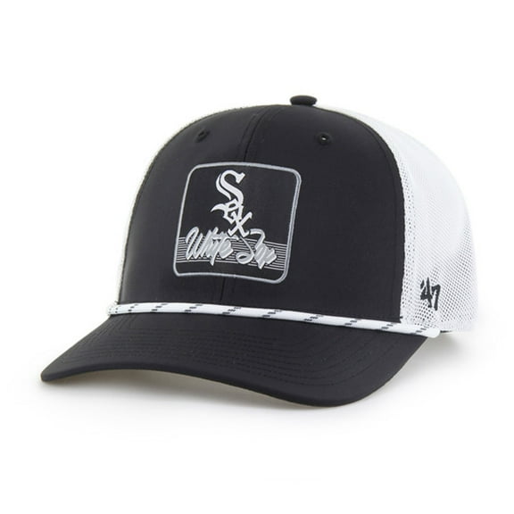 Men's '47 Black/White Chicago White Sox Scratch Adjustable Trucker Hat