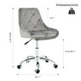 thumbnail image 6 of 360° Velvet Swivel Chair, Modern Adjustable Height Desk Chair with Chrome Legs and Comfy High Backrest, Vanity Chair with Elegant Pull Buttons Decor and Wrapped Design for Home, Office, 6 of 9