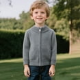 thumbnail image 6 of AWZXDE Childrens Knit Cardigan with Zip Front Solid Color Classic Casual Versatile with Pockets for Boys and Girls Autumn Winter Fashion Grey，6-7Years, 6 of 9