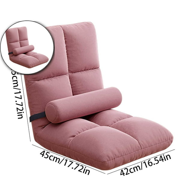Dvruxg Chaise de Sol avec Support Dorsal et Coussin, Chaise Pliante Rembourrée, Fauteuil Inclinable de Sol pour Méditation
