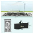 thumbnail image 2 of Outdoor Rug for Patio, 9' x 18' Waterproof Large Mat, Reversible Plastic Straw Rug for Decor, Portable Outside RV Camping Area Carpet Mat for Backyard Porch Deck Picnic, Black & Gray Square, 2 of 9