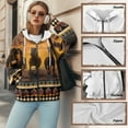 thumbnail image 7 of SCRAWLGOD Horse Sunset American Tribal Full Zip Up Trendy Hoodies for Women Oversized Hooded Sweatshirt Comfy Long Sleeve Jacket for Holiday Shopping Work Office Party, 3XL, 7 of 7