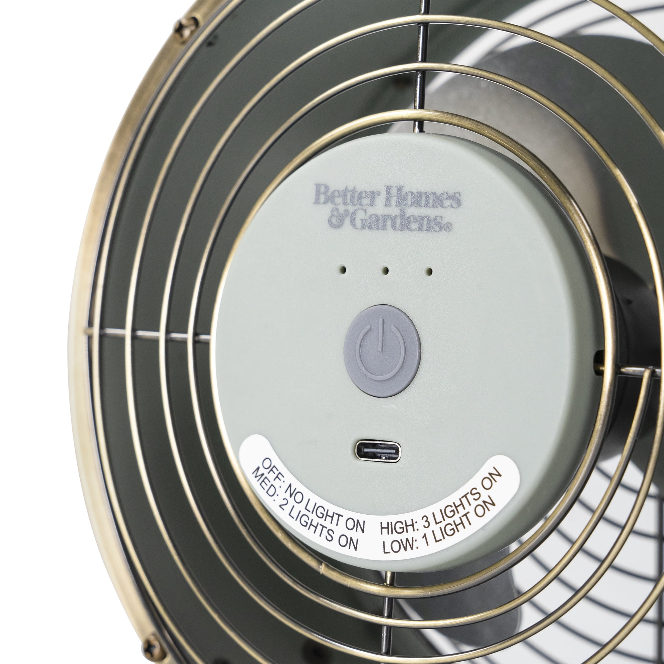 Better Homes & Gardens Retro 5" 3-Speed Metal Sage Tiltable New Drum Fan
