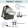 thumbnail image 4 of Mushroom and Dragonfly Black Pattern Cute School Backpack Bag for School with Padded Back and Adjustable Shoulder Straps 15.25"x11.5"x5.25", 4 of 5