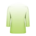 thumbnail image 5 of CYMMPU V-Neck Gradient Color 3/4 Length Sleeve Shirts Elegant Blouse Business Work Blouses to Wear with Leggings Dressy Tunic Tops Summer Fall Casual 2025 Clothes for Women Green S, 5 of 6