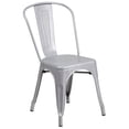 thumbnail image 1 of Pemberly Row Modern Metal Stackable Dining Side Chair in Silver, 1 of 6