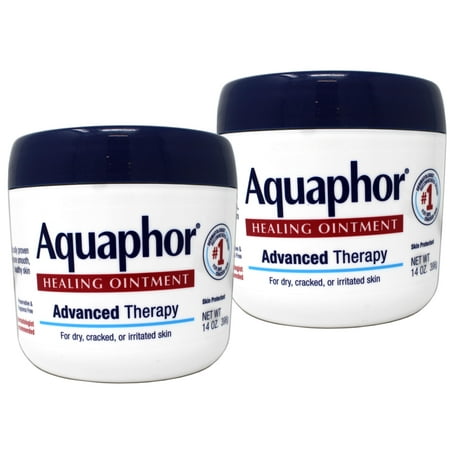 Aquaphor Advanced Therapy Healing Ointment Skin Protectant Jar, Unscented, 14 oz (Pack of 2)
