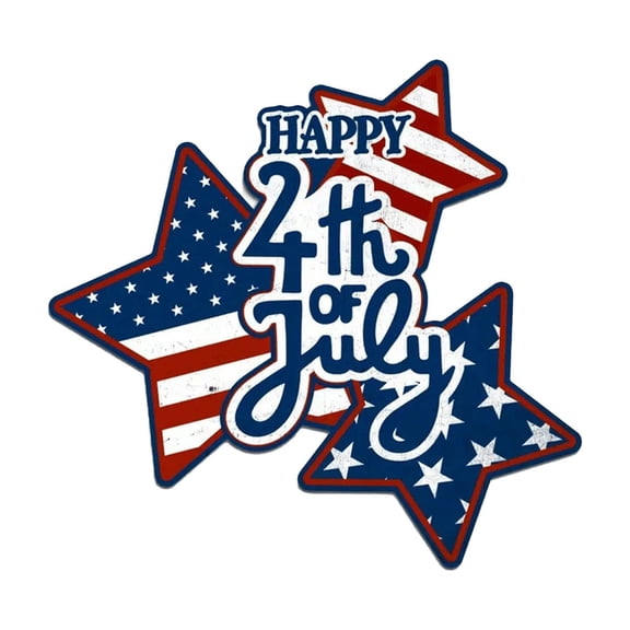 Memorial Day Saving!4th of July Decorations, Happy 4th Of July Wooden Star Hanging Sign Patriotic Door Decor USA Flag Star Sign For Front Door Wall Porch Independence Day Decoration