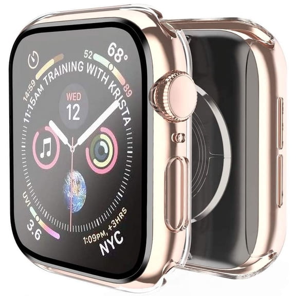 Case Compatible with Apple Watch Series 6/SE/Series 5/Series 4 44mm with Built in Tempered Glass Screen Protector,Overall Protective Hard PC Case Ultra-Thin Cover- Clear
