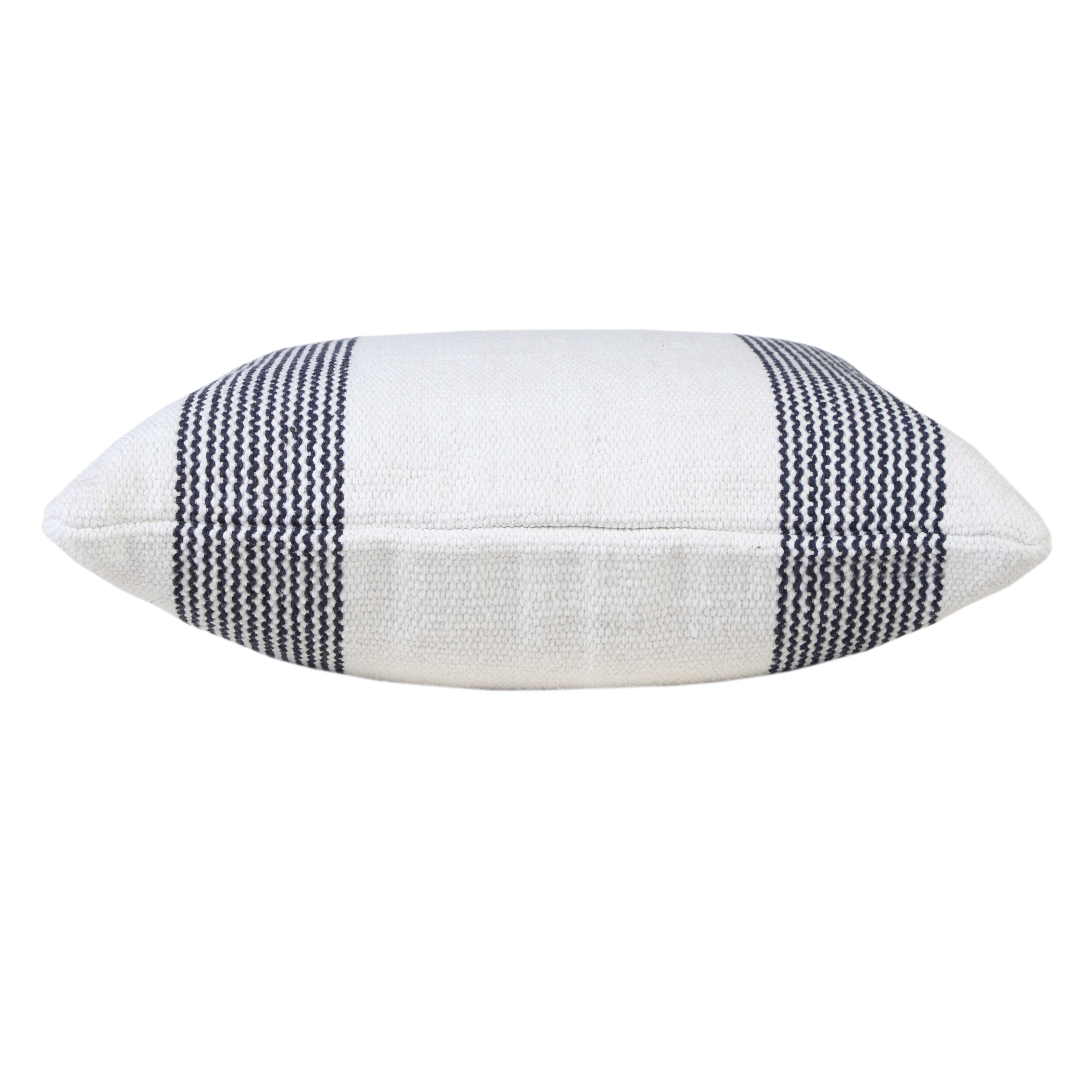 Ox Bay Cassidy Deep Blue/White Striped Cotton Adult Decorative Throw Pillow