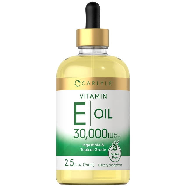 Aceite de vitamina E Carlyle de 30.000 UI, ingerible y de grado tópico