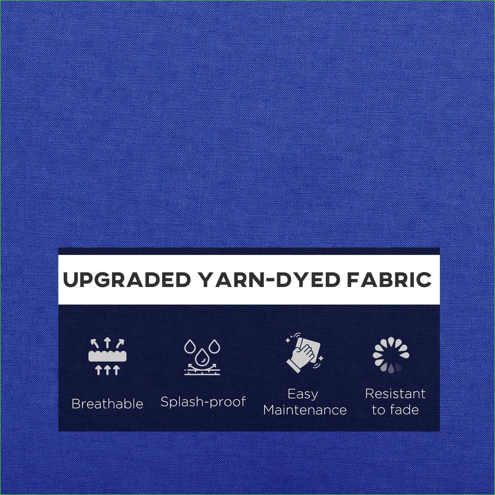 Outdoor Patio Chair Cushions | 4-Piece Replacement Set for Patio Garden Furniture, Navy Blue | Fabric | Solid Back