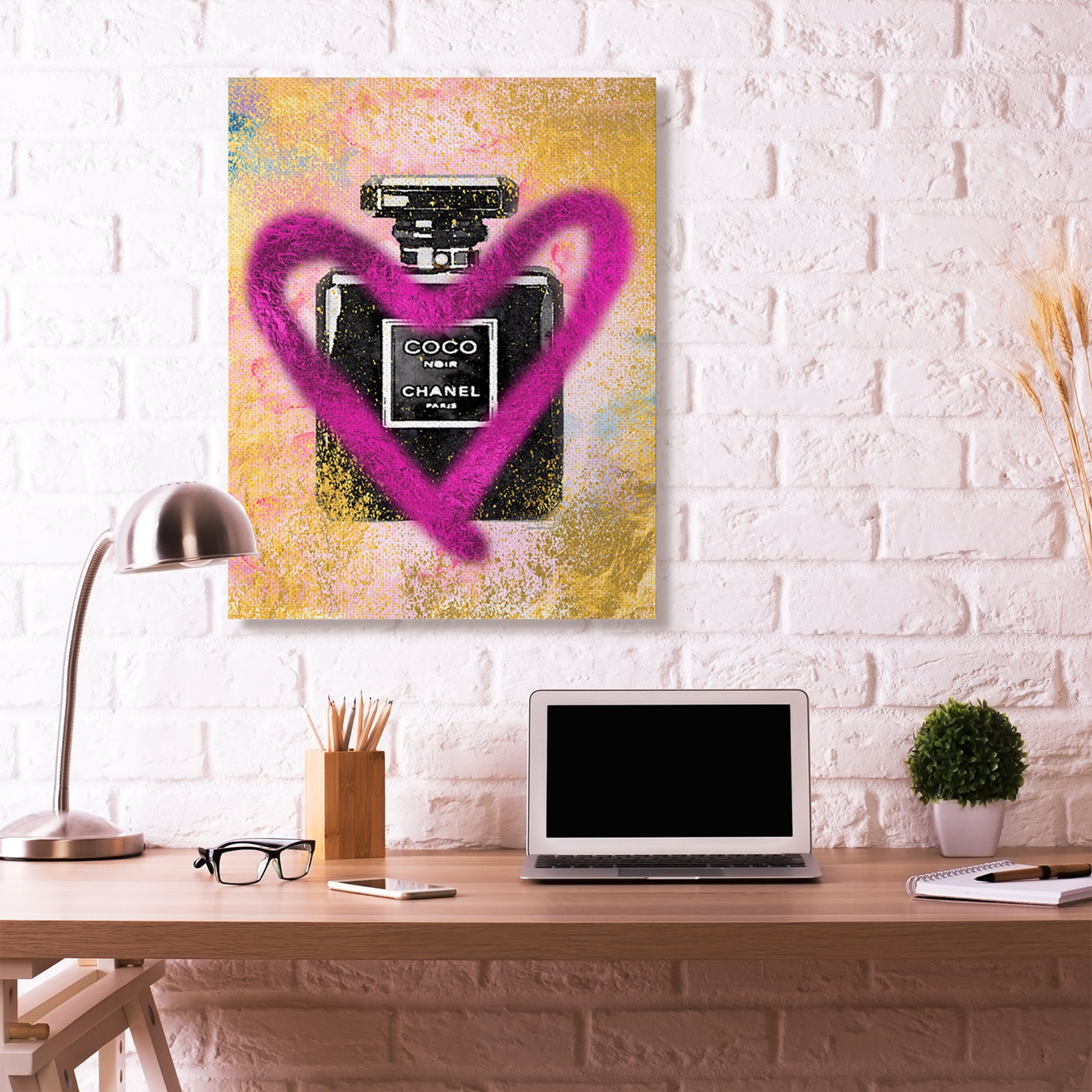 Stupell Industries Fashion Designer Perfume Pink Gold Textured Paint Canvas Wall Art by Amanda Greenwood