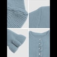 thumbnail image 4 of Suéter Tipo Cárdigan Corto para Mujer, Moderno, con Cuello Redondo, Volantes, Larga, Botones, Prendas de Punto. Azul L, 4 of 6