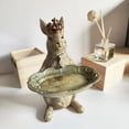 thumbnail image 6 of Vintage Crown Bunny Tray Figurine – Resin Rabbit Statue Holding Decorative Serving Plate, Royal Easter Bunny Candy Dish, Farmhouse Tabletop Centerpiece, Antique Style Spring Home Decor Accent, 6 of 9