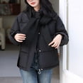 thumbnail image 1 of Parkas de manga larga para mujer, chaqueta corta con capucha y plumón, abrigo grueso de algodón holgado., 1 of 8