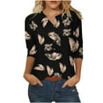 thumbnail image 2 of LSLJS T-Shirts pour Femmes Mode Manches Trois-Quarts Col Rond Rétro Imprimé de Pâques Hauts Amples Blouse, 2 of 5