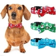thumbnail image 1 of POINTERTECK Christmas Nylon Dog Collars With Bow Tie For Small/Medium/Large Pets, 1 of 6