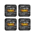 thumbnail image 2 of Disketp Travel Funny Coasters,4 Pcs Leather Coasters With Holder, Perfect Housewarming Hostess Gifts,Protect Furniture From Water Marks Scratch And Damage, 2 of 9