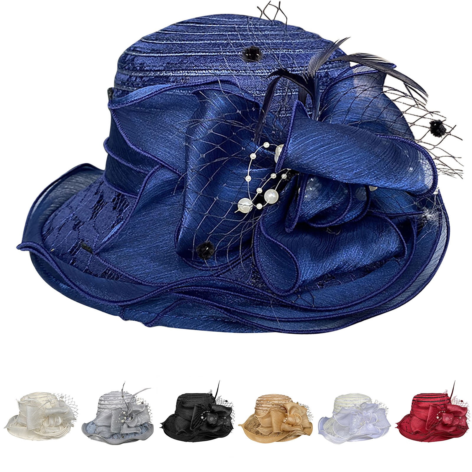 Organza Church Hat Wedding Tea Party Derby Hats for Elegant 