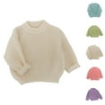 thumbnail image 7 of KAUOD Toddler Ribbed Knit Sweater Soft Stretchy Crochet Pullover Sweater Kids Boys Crew Neck Plain Sweatshirts Clothes, 7 of 7