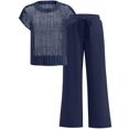 thumbnail image 1 of Outfit ANRABESS - Jersey para mujer, pantalones anchos, color azul marino, 1 of 9