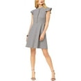 thumbnail image 2 of RACHEL ZOE $139 Womens Black Houndstooth Ruffled Fit + Flare Dress 14 B+B, 2 of 2