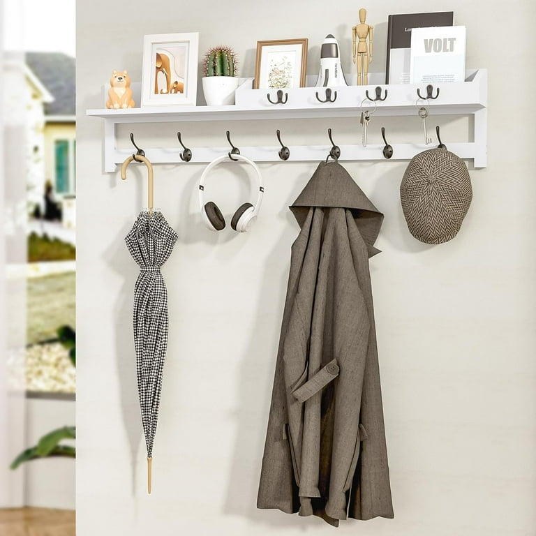 Mounted Coat Rack Entryway Mail Organizer Key Holder For Wall
