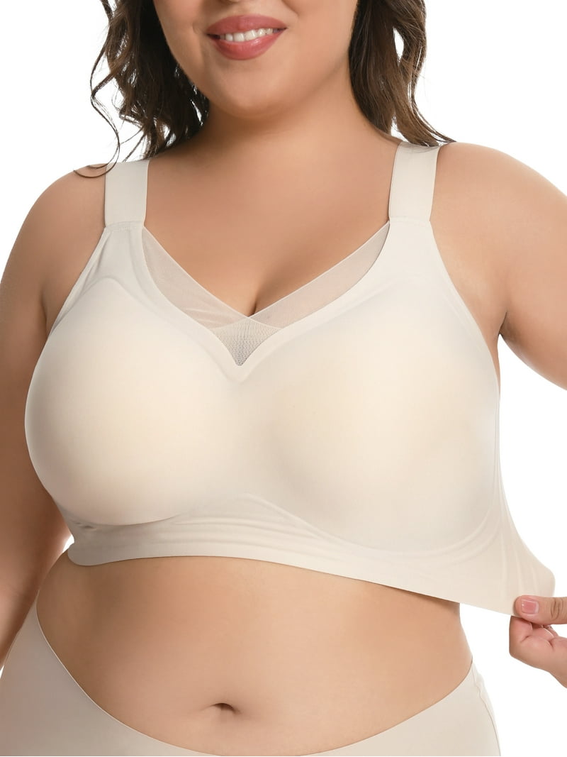 Homlouue Plus Size Bras for Women Sleep Soft Everyday Bra Deep V
