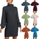 thumbnail image 2 of Suéter largo de cuello alto para mujer, vestido de suéter de otoño e invierno de Europa y Estados Unidos, 2 of 6