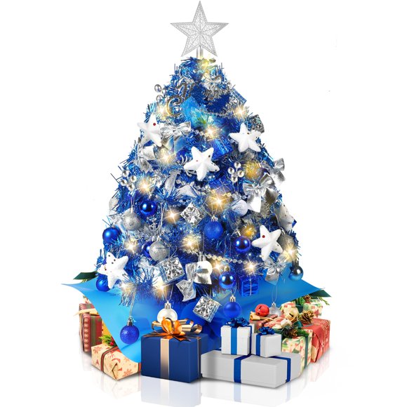 Nefalea para árbol de Navidad de 2 pies con 60 luces LED y más de 70 adornos
