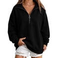 thumbnail image 5 of LTTVQM Womens Oversized Quarter Zip Up Sweatshirts Half Zip Cropped Pullover Warm Winter Outdoor Clothing, 5 of 7