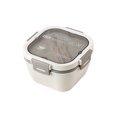 thumbnail image 1 of Wosthever Contenedor de almuerzo apilable, ensaladera con cubiertos, salsa de 4 compartimentos, a prueba de fugas, buen sellado, fiambrera para estudiantes Cocina y Comedor Blanco 1700ML Wosthever HA073026-03, 1 of 6