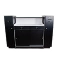 thumbnail image 2 of MAYAKOBA Sonoma II Reception Desk with Glass Display Adjustable Shelves, Side Cabinets, Office Restaurant Beauty Salon Furniture, Luxe Black/Silver Accents, 2 of 7