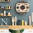thumbnail image 7 of Wall Clock 10 Inch Brown Turquoise Southwest Texture Round Silent Decorative Wall Clocks Battery Operated for Living Room Bedroom Kitchen Classroom Decor, Tribal Geometric Pattern,Small, 7 of 7