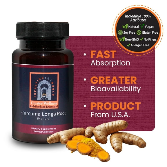 Curcuma Longa Turmeric | 225mg Root Extract | Curcuma Longa Root | 60 Veg Capsules