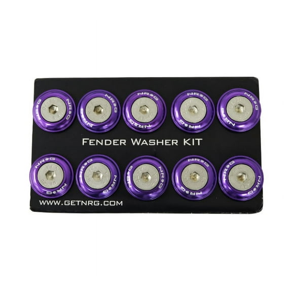 NRG Fender Washer Kit w/Rivets For Plastic (Purple) - Set of 10 - FW-100PP