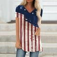 thumbnail image 2 of OAVQHLG3B 4th of July Outfits for Women American Flag T Shirt V Neck Patriotic Shirts Printing Short Sleeve Tops, 2 of 6