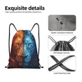 thumbnail image 4 of Xecao Red And Blue Fire Lion Pattern Sports Drawstring Backpack - String Swim Gym Bag with Wet Proof Pocket for Women&Men-Medium, 4 of 6