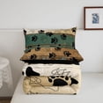 thumbnail image 5 of Manfei Vintage Paw Print Full Size Comforter Sets,Brown Pine Wood Bedding Comforter Set,Black Reversible,3-Piece,1 Comforter and 2 Pillowcases, 5 of 7