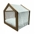 thumbnail image 2 of Starfish Pet House, Crab and Fish in a Cartoon Illustration of Underwater Fauna, Outdoor & Indoor Portable Dog Kennel with Pillow and Cover, 5 Sizes, Pale Green Pale Blue, by Ambesonne, 2 of 5