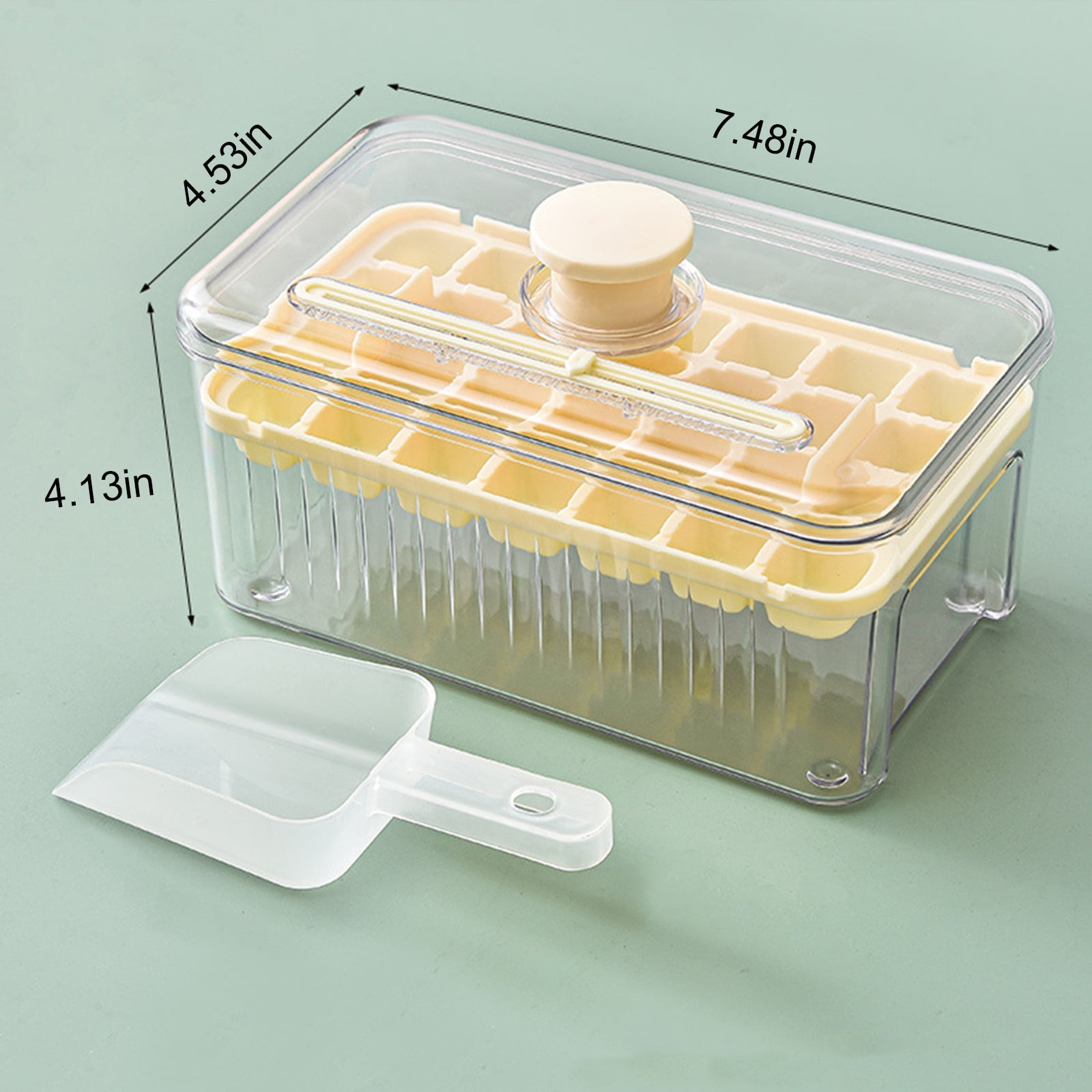 ChefAide Lot De 2 Bacs à Glaçons Avec Couvercle, Empilables Durables Pour Congélateur Avec Couvercles Amovibles, Bac à Glaçons En Plastique Et Silicone Facile à Démouler Pour Cocktail, Café