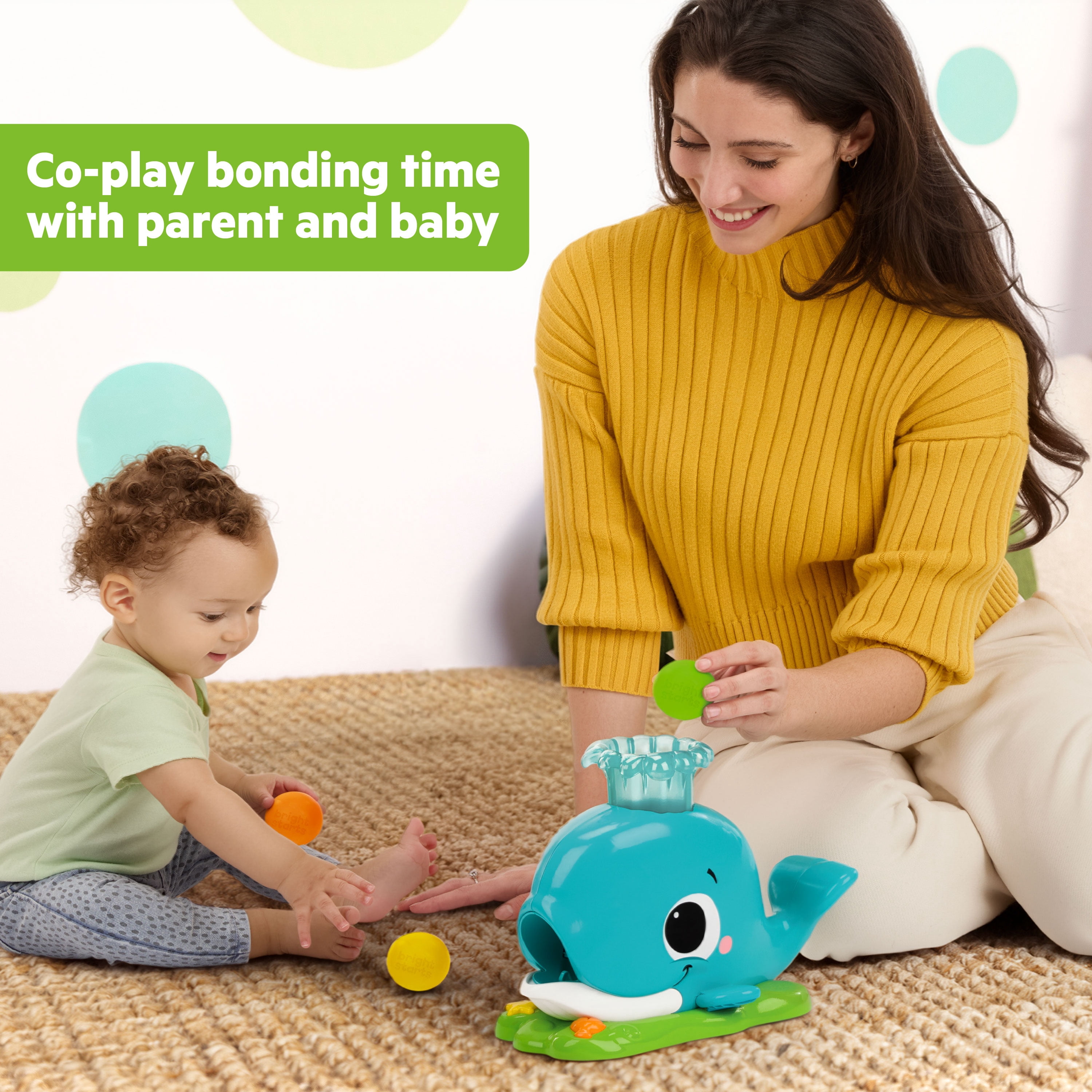 Bright Starts Silly Spout Whale Popper Toy, Unisex, Infant to Toddler