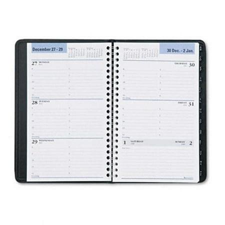 At-A-Glance G21000 Weekly Appointment Book w/Tabbed Tel/Address Pages 4-7/8 x 8 Black