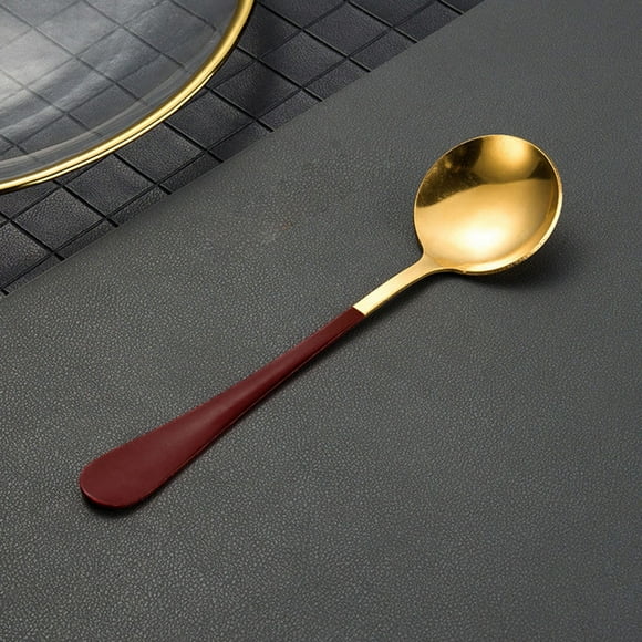 Tableware Stainless Steel Spoon Set for Coffee Stirring – Small Round Gold Spoon Elegant Kitchen Utensil for Everyday Use
