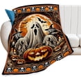 thumbnail image 4 of Halloween Ghost Blanket Gothic Horror Witch Pumpkin Fleece Throw Blanket Super Soft Warm Cozy Fuzzy Plush Dark Spooky Blanket Gifts for Girls Boys Kids Halloween Decor 60"X80", 4 of 6