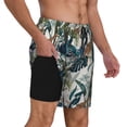 thumbnail image 3 of Balery Hawaiian Style Mens Swim Trunks Swim Shorts for Men Quick Dry Inseam Beach Shorts with Compression Liner Pocket-Small, 3 of 9