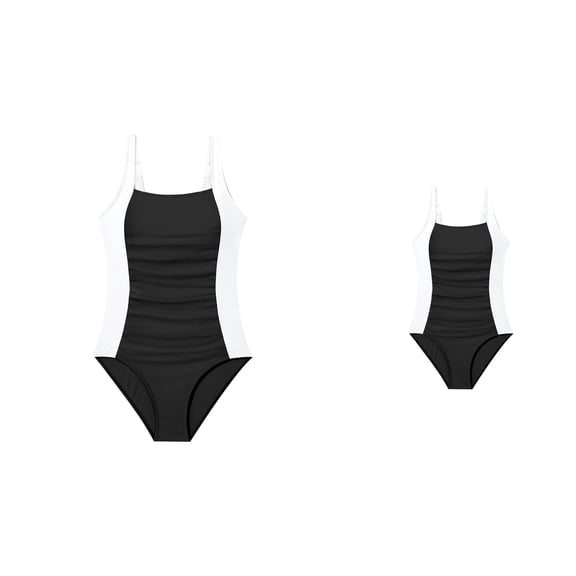 One Piece Tummy Control Swimsuit for Big Girls & – Square Neck Color Swimwear for Beach, Pool, Party