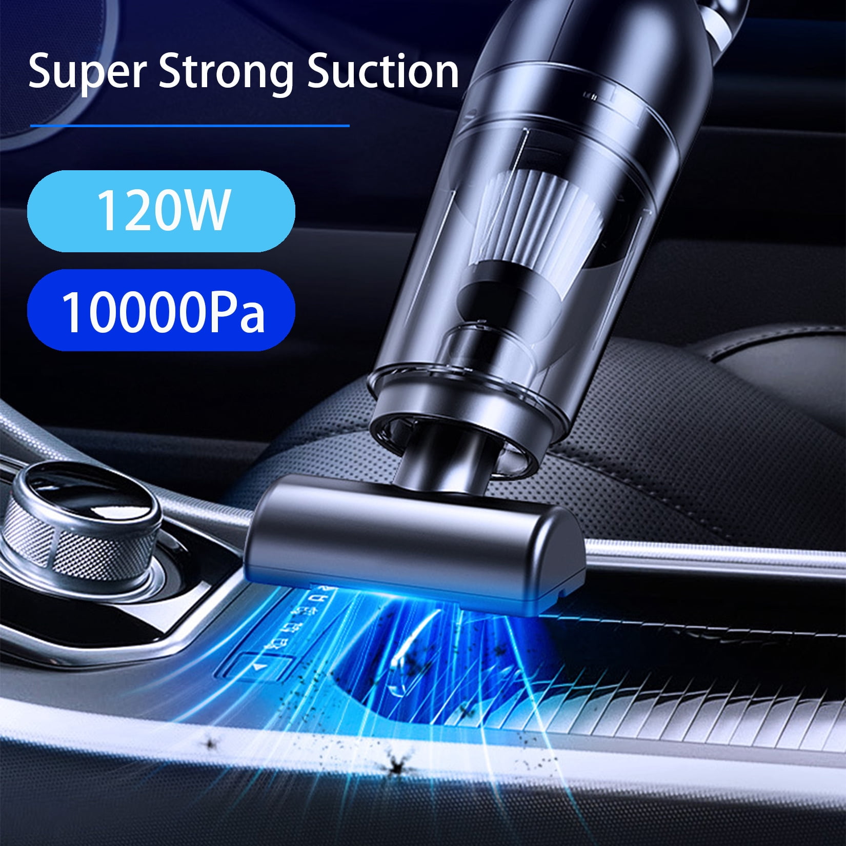 Car Vacuum Cleaner Wireless Handheld Vacuum Cleaner 10000Pa/120W Suction, Car Vacuum Cleaner High Power, Hand Vacuum Wet and Dry Cleaning Portable Vacuum Cleaner for Car Kit with Metal HEPA Filter